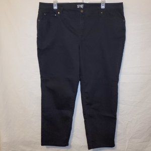 24W Petite Black Straight Leg Jeans